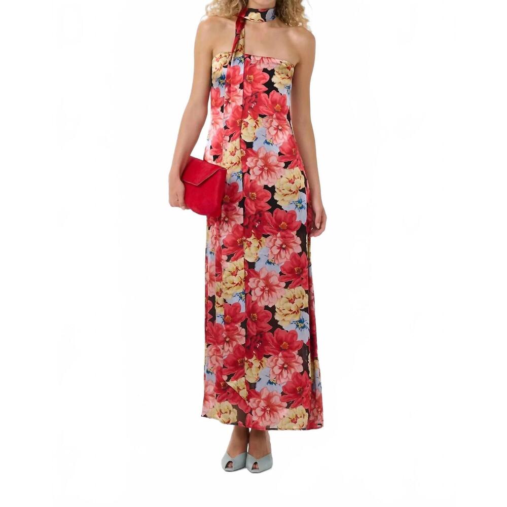 NEW GESTUZ gzsigrida strapless maxi dress in floral